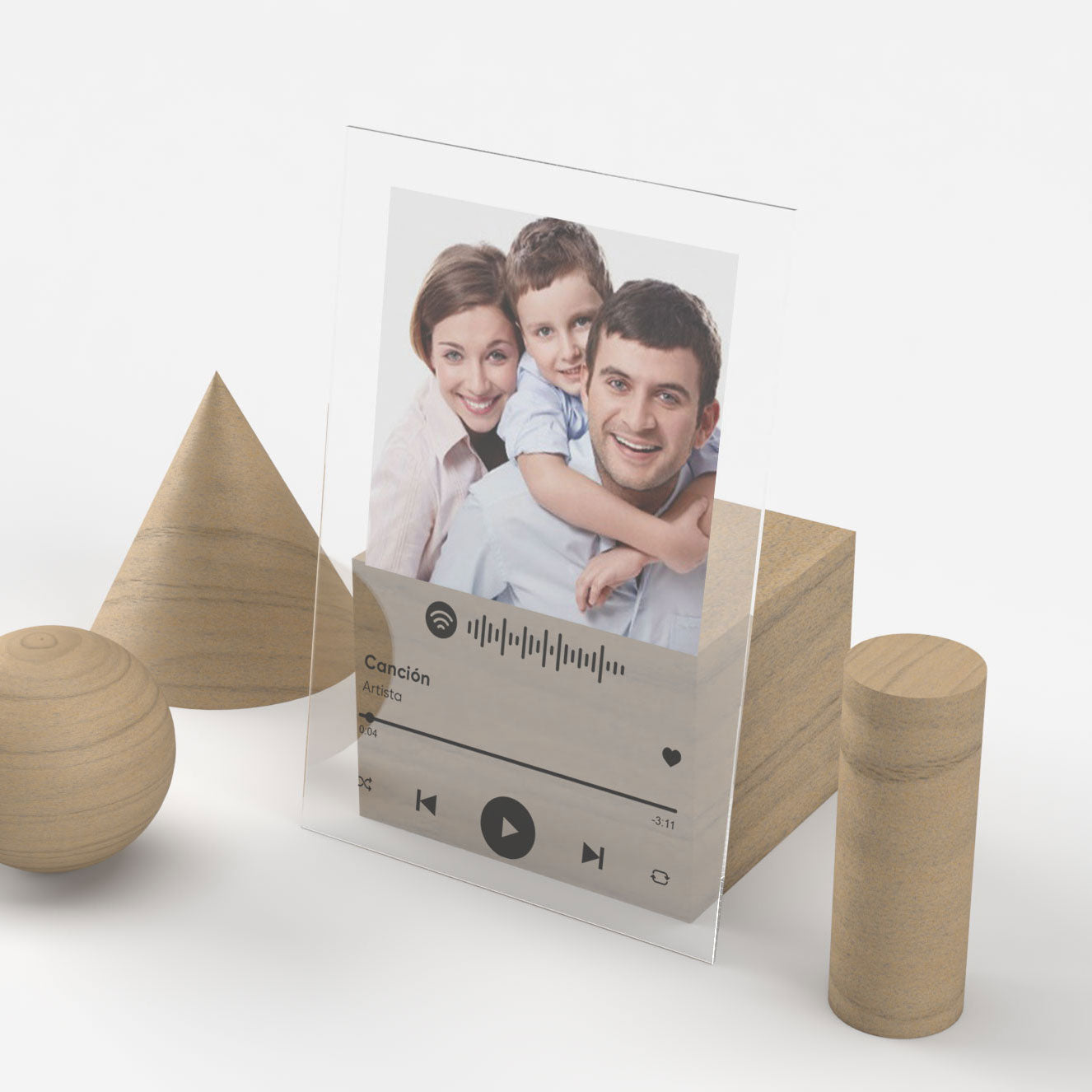 Placa de póster de canción personalizada de Spotify, placa de música  acrílica transparente con soporte de exhibición de madera Madera